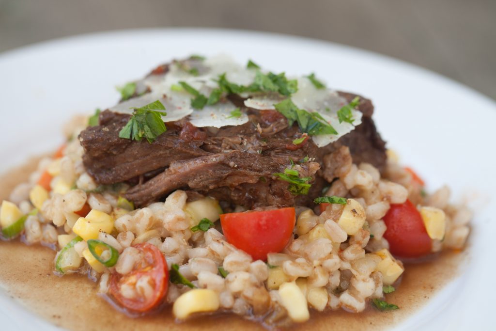 Braised Short Rib with Farro Risotto Jenny Evans